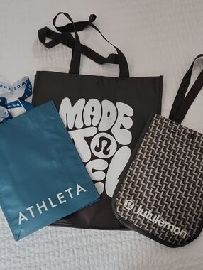 Lululemon Amd Athleta Bag Bundle. 1 Larger Tote And 2 Smaller Totes